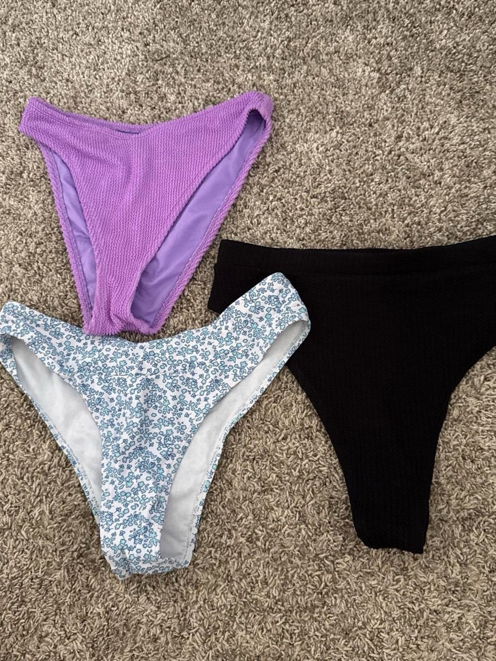 Target Women's Bikini Bottoms - Purple, Black, White/Blue Floral